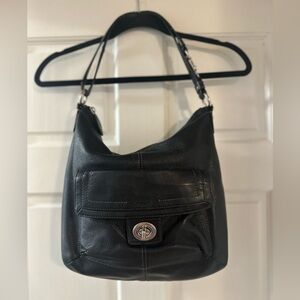 COACH Women's Penelope Pebble Leather Convertible Soho Bag Black